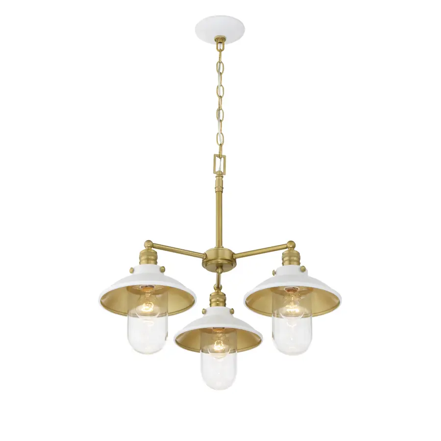 Downtown Edison 3-Light Chandelier in White and Soft Brass - Image 5