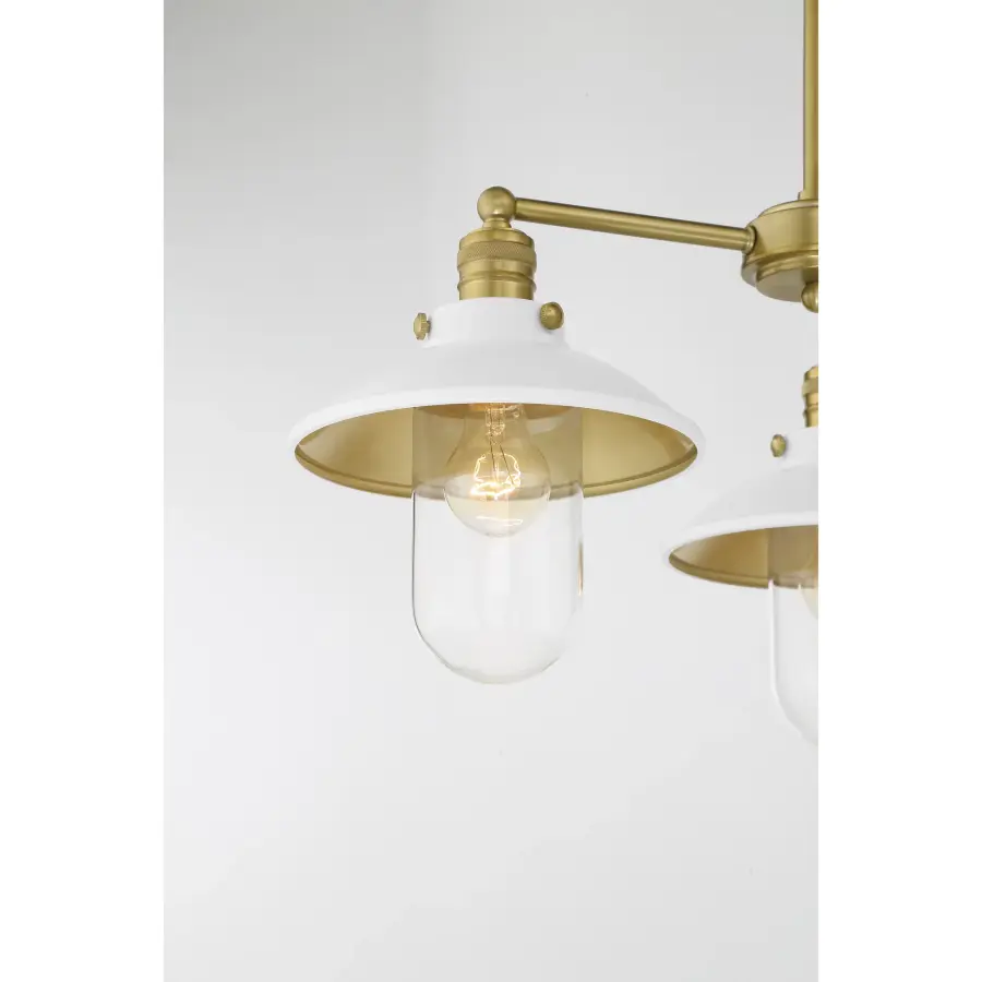 Downtown Edison 5-Light Chandelier in White and Soft Brass - Image 5