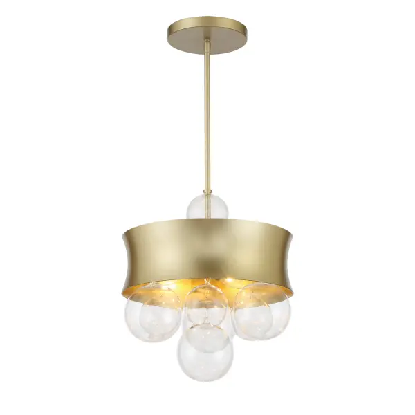 The Verdi Square by Robin Baron brings sophisticated style with its soft gold finish and clear glass shades. This convertible 3-light pendant offers flexible installation options and dimmable functionality for customized ambiance.