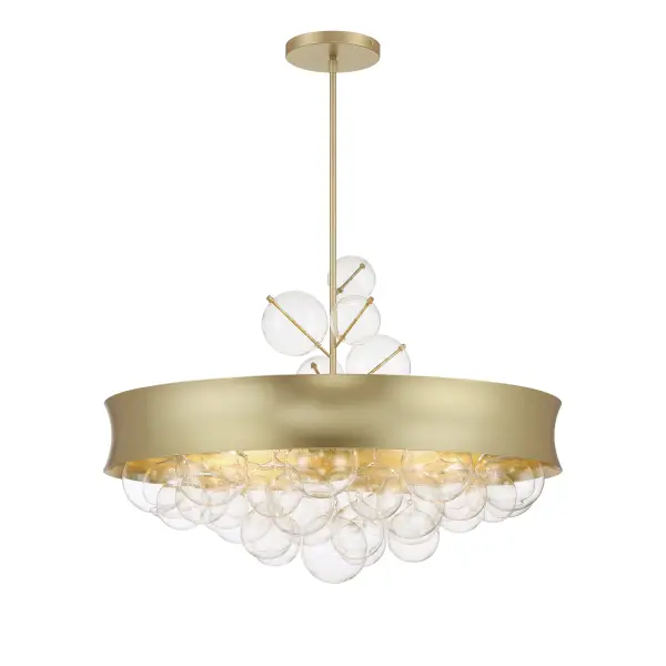 The Verdi Square by Robin Baron brings designer elegance with 8 lights in a sophisticated soft gold finish. Its convertible design and substantial 32-inch width make it perfect for large dining rooms and grand spaces.