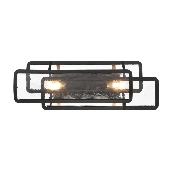 Modern Two-Light Vanity with Distinctive Textured Glass - Image 2