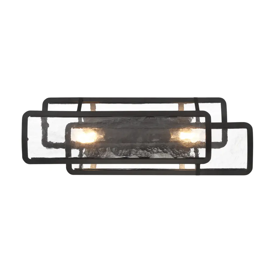 Modern Two-Light Vanity with Distinctive Textured Glass - Image 2