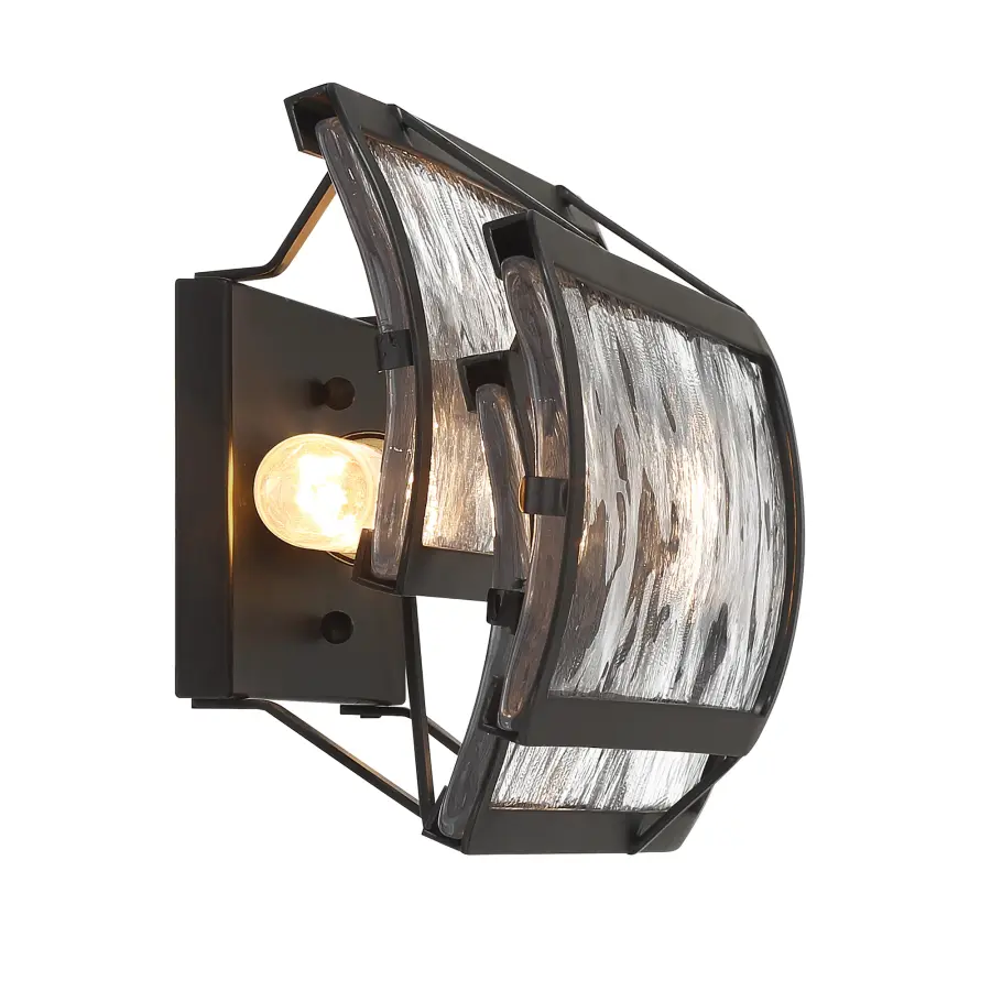 Modern Two-Light Vanity with Distinctive Textured Glass - Image 3