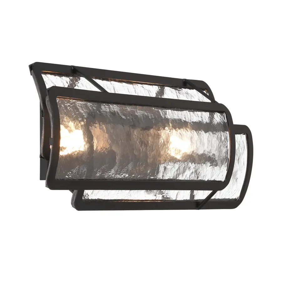 Modern Two-Light Vanity with Distinctive Textured Glass - Image 4