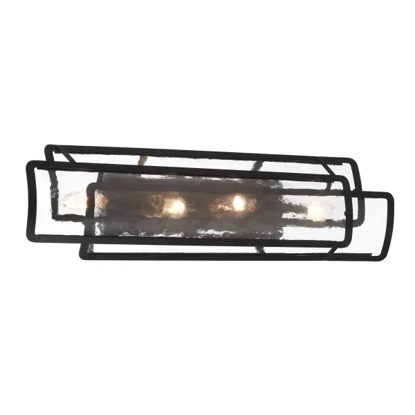 Modern 4-Light Vanity with Distinctive Rock-Pressed Glass Shades - Image 1