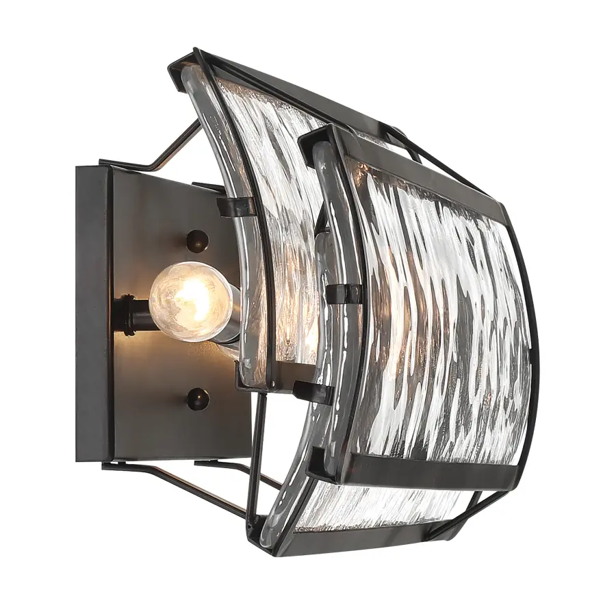 Modern 4-Light Vanity with Distinctive Rock-Pressed Glass Shades - Image 2