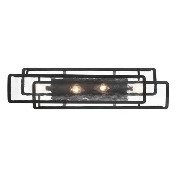 Modern 4-Light Vanity with Distinctive Rock-Pressed Glass Shades - Image 3