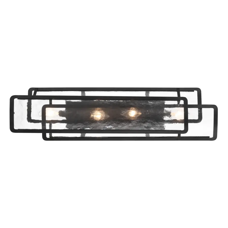 Modern 4-Light Vanity with Distinctive Rock-Pressed Glass Shades - Image 3