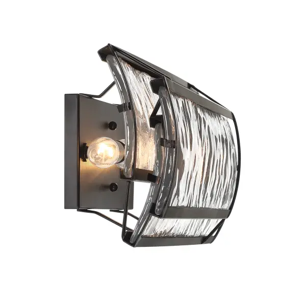 Bold Modern Vanity Light with Distinctive Textured Glass - Image 3