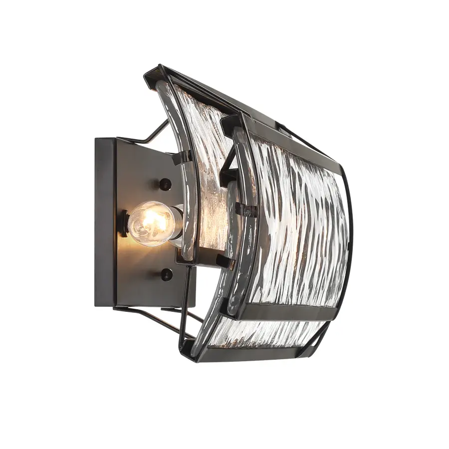 Bold Modern Vanity Light with Distinctive Textured Glass - Image 3