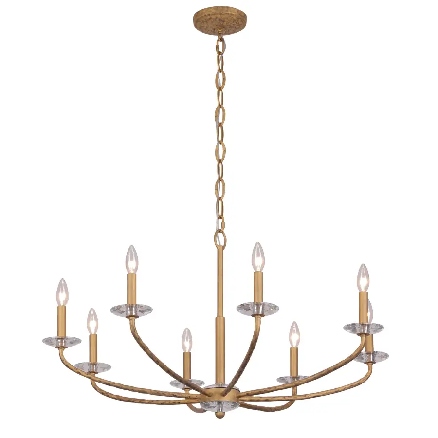 Atella 8-Light Chandelier in Ashen Gold - Image 2