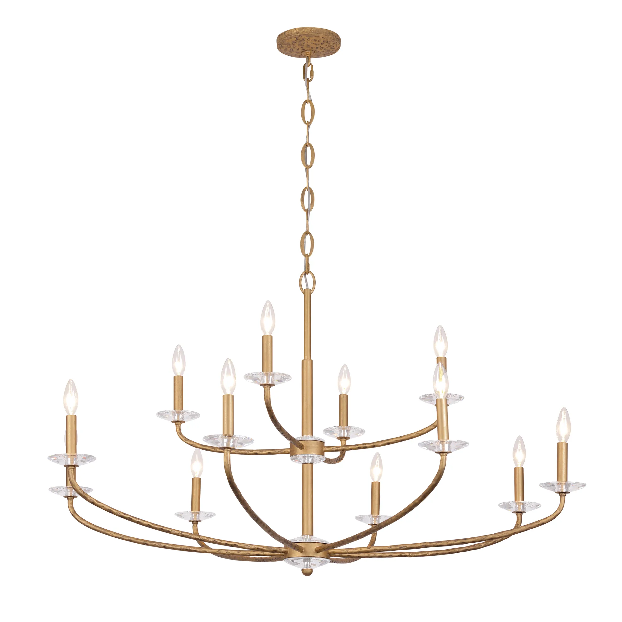 Atella 12-Light Chandelier in Ashen Gold