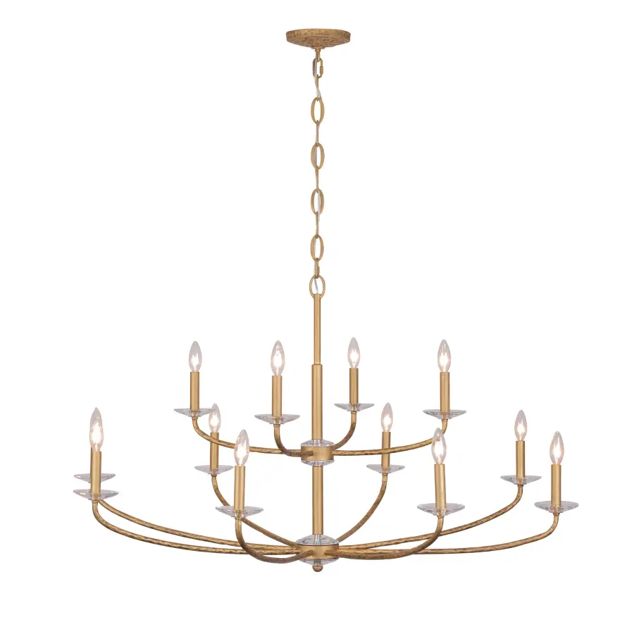 Atella 12-Light Chandelier in Ashen Gold - Image 2