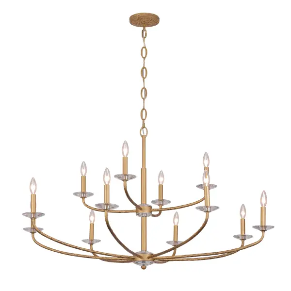Atella 12-Light Chandelier in Ashen Gold - Image 5