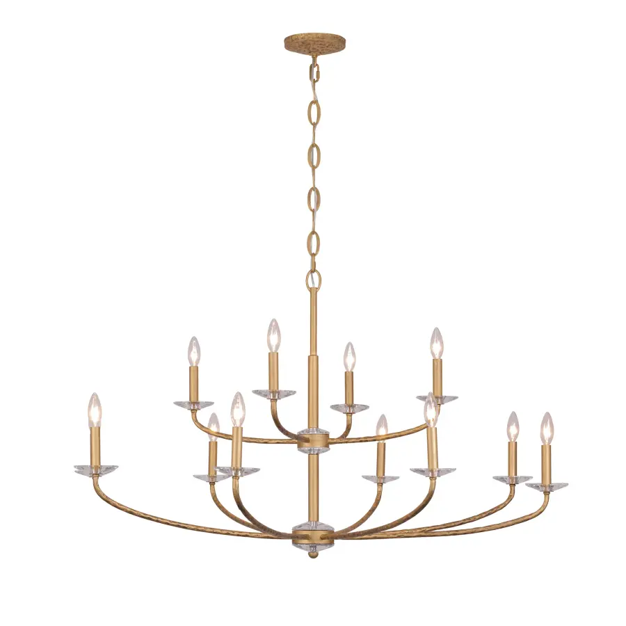 Atella 12-Light Chandelier in Ashen Gold - Image 6