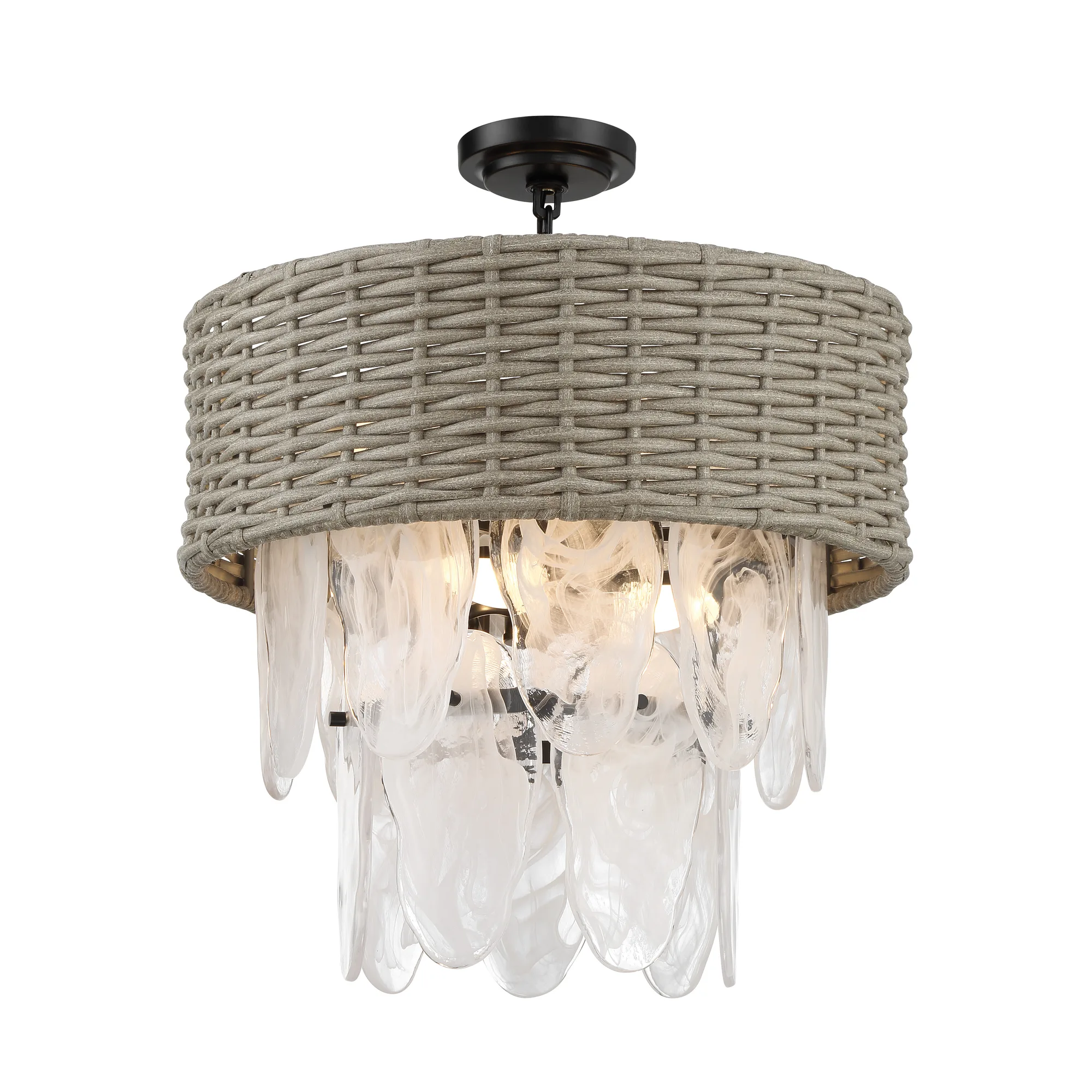 Breakers Isle 6-Light Pendant with Rattan Shade