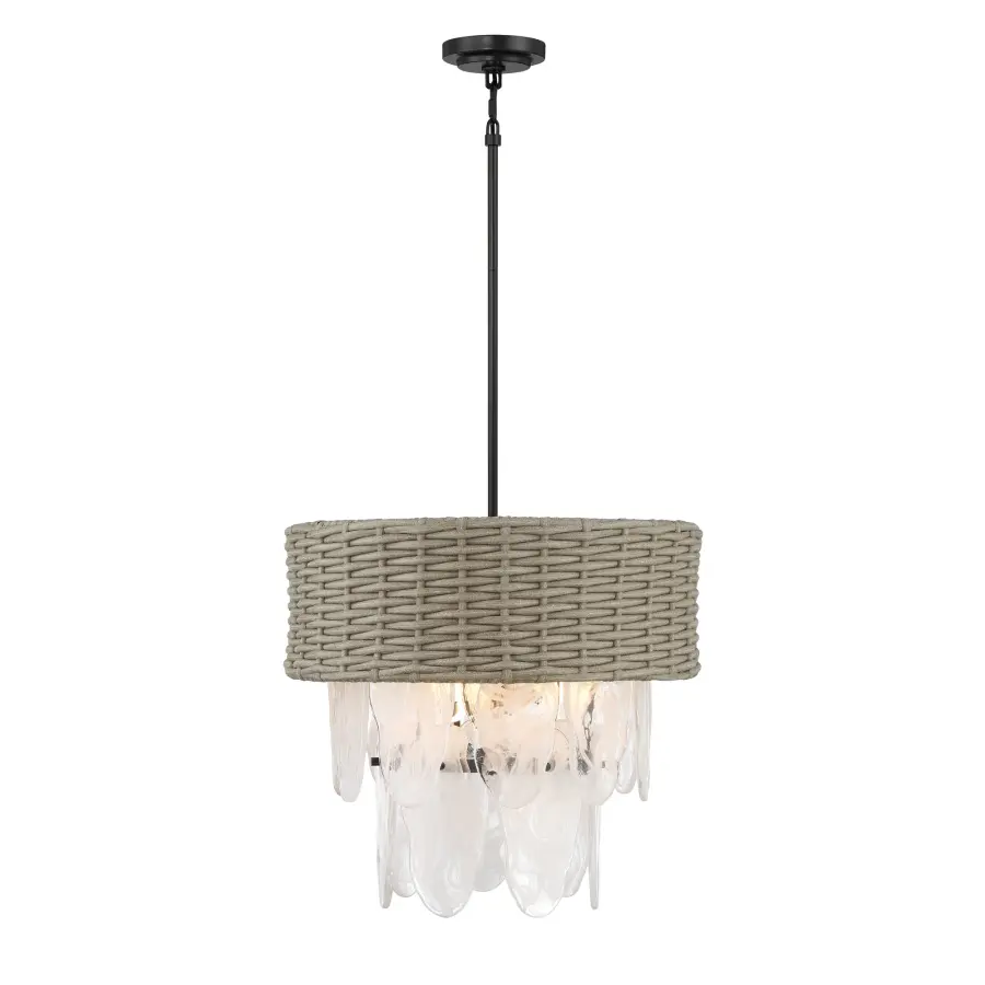 Breakers Isle 6-Light Pendant with Rattan Shade - Image 2
