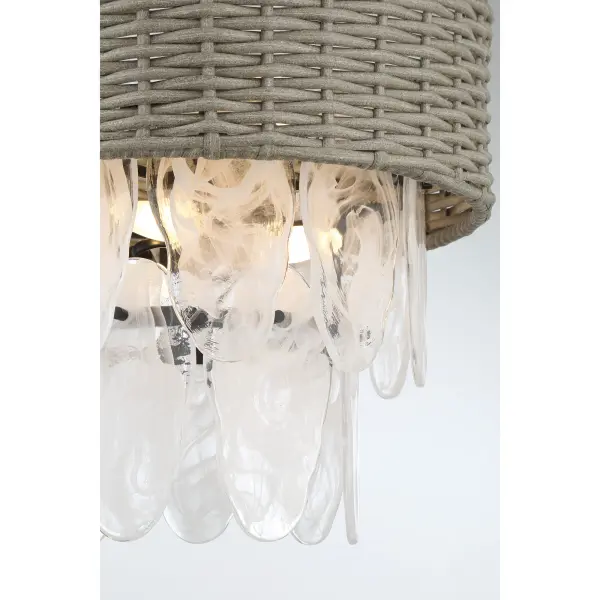 Breakers Isle 6-Light Pendant with Rattan Shade - Image 3