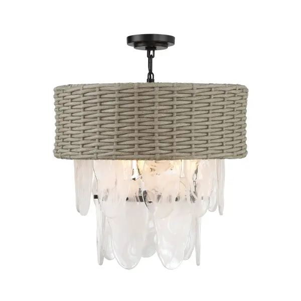 Breakers Isle 6-Light Pendant with Rattan Shade - Image 5
