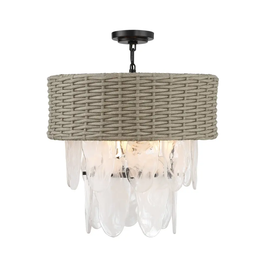 Breakers Isle 6-Light Pendant with Rattan Shade - Image 5