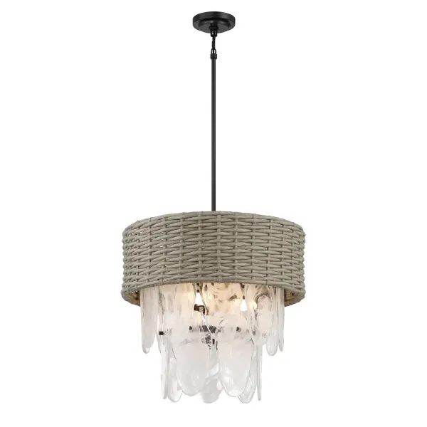 Breakers Isle 6-Light Pendant with Rattan Shade - Image 6