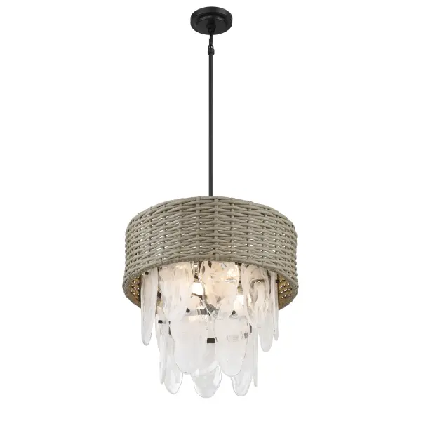 Breakers Isle 6-Light Pendant with Rattan Shade - Image 7