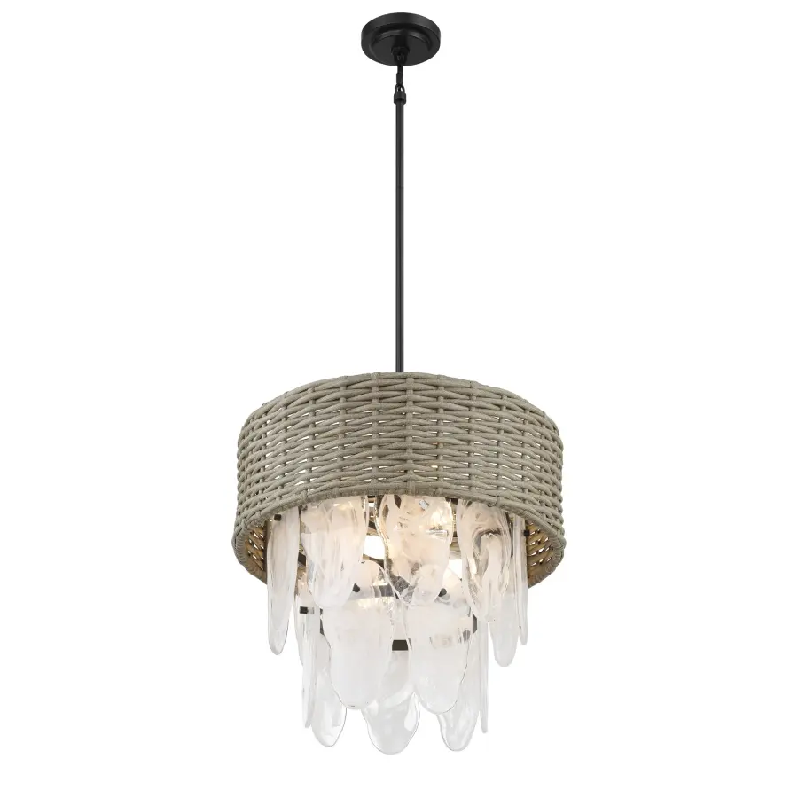 Breakers Isle 6-Light Pendant with Rattan Shade - Image 7