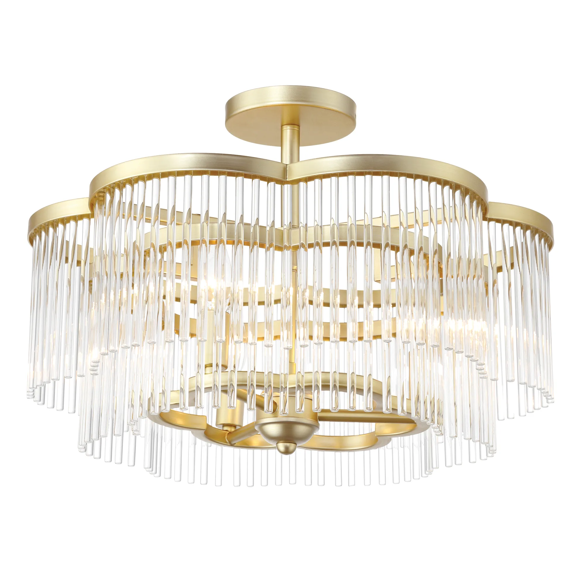 Azura 3-Light Semi-Flush Mount in Heirloom Brass