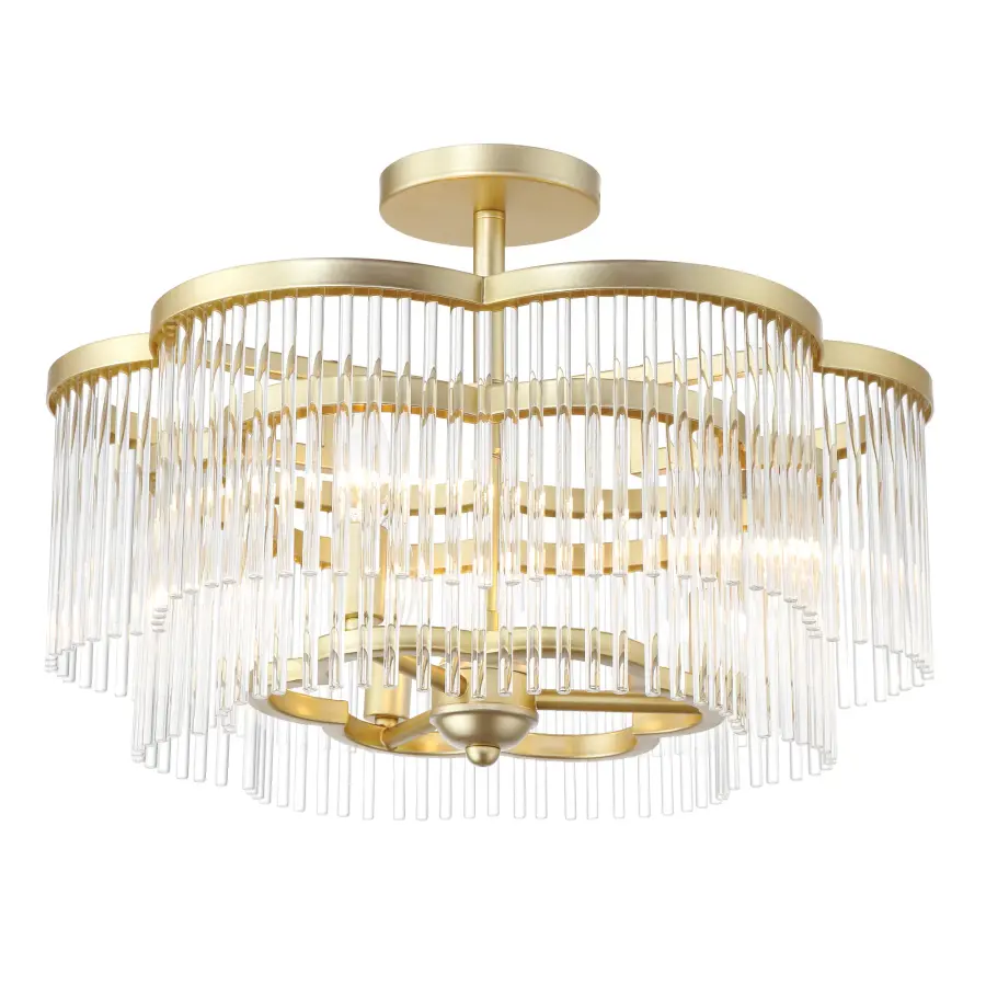 Azura 3-Light Semi-Flush Mount in Heirloom Brass - Image 1