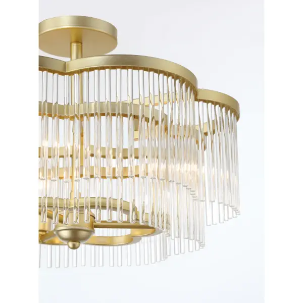 Azura 3-Light Semi-Flush Mount in Heirloom Brass - Image 3