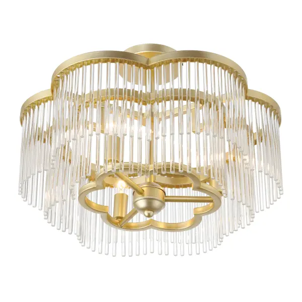 Azura 3-Light Semi-Flush Mount in Heirloom Brass - Image 5