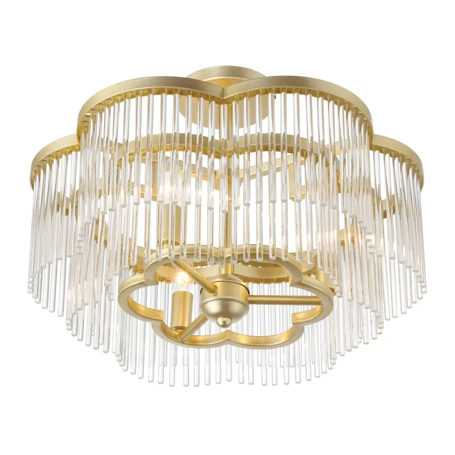 Azura 3-Light Semi-Flush Mount in Heirloom Brass - Image 5