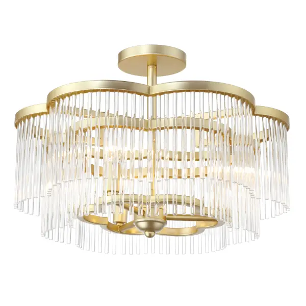 Azura 3-Light Semi-Flush Mount in Heirloom Brass - Image 6