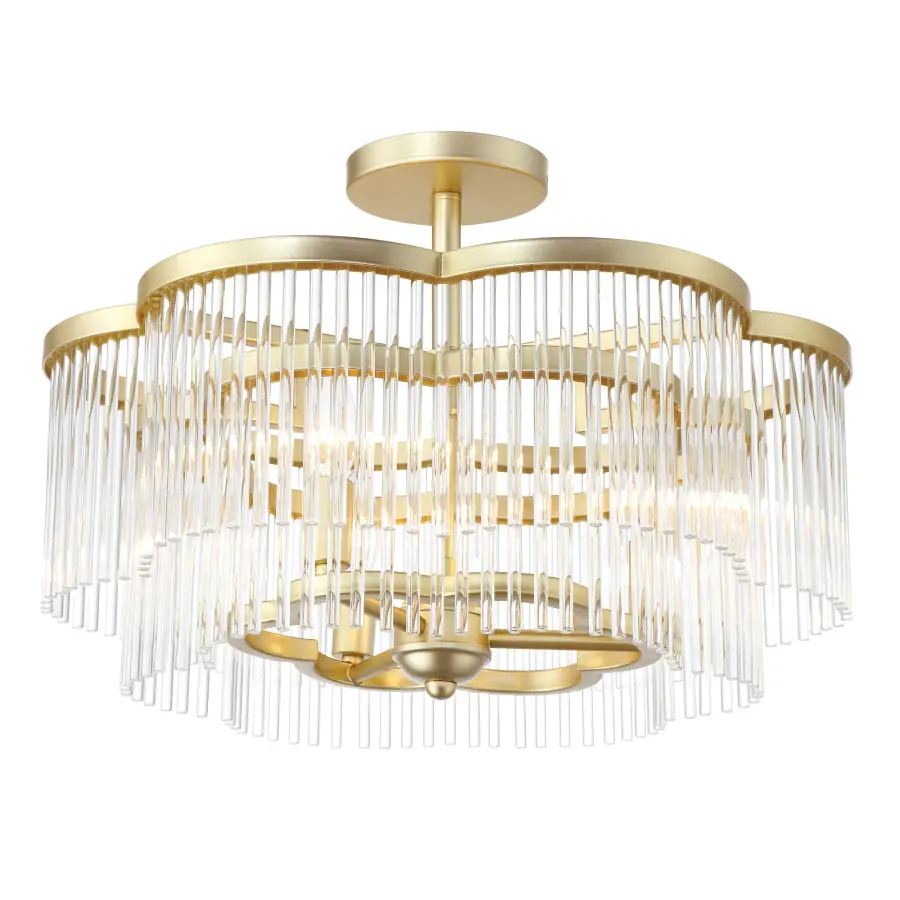 Azura 3-Light Semi-Flush Mount in Heirloom Brass - Image 6