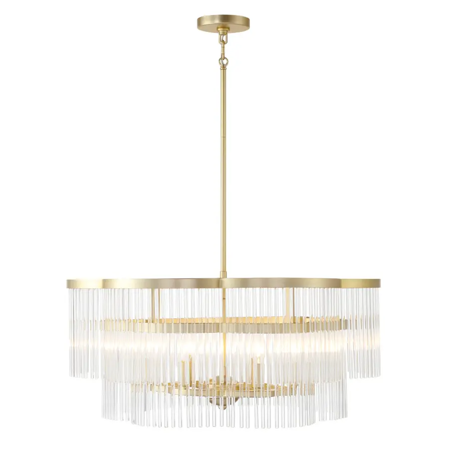 Elegant Linear Pendant with Prismatic Crystal Detail - Image 2