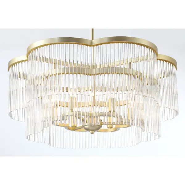 Elegant Linear Pendant with Prismatic Crystal Detail - Image 3