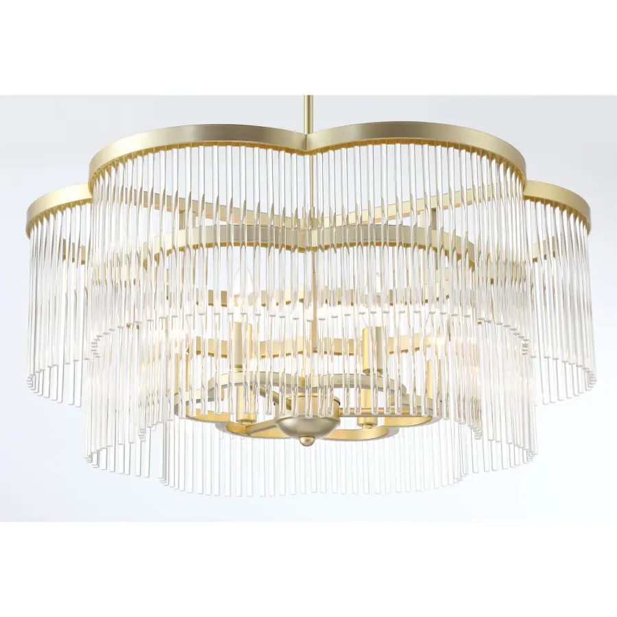 Elegant Linear Pendant with Prismatic Crystal Detail - Image 3