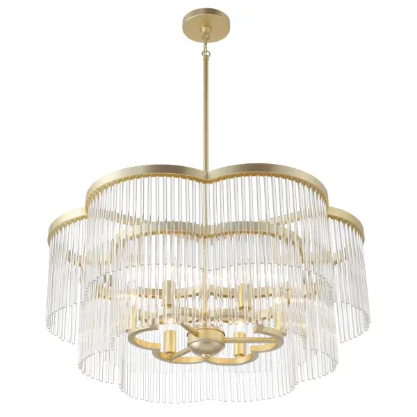 Elegant Linear Pendant with Prismatic Crystal Detail - Image 4