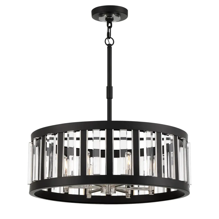 Majestic Splendor 6-Light Pendant in Sand Coal and Polished Nickel - Image 1