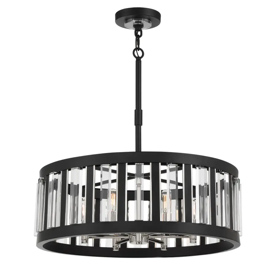 Majestic Splendor 6-Light Pendant in Sand Coal and Polished Nickel - Image 6
