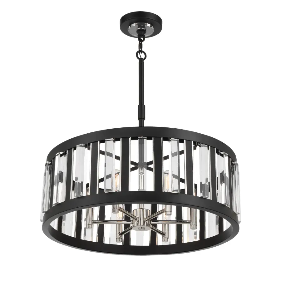 Majestic Splendor 6-Light Pendant in Sand Coal and Polished Nickel - Image 7