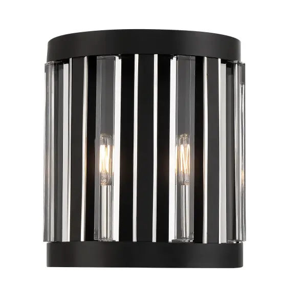 The Majestic Splendor wall sconce combines polished nickel and sand coal finishes with acrylic accents for a sophisticated contemporary look. Compact at 10.38" wide, it's perfect for bathrooms, hallways, and powder rooms.