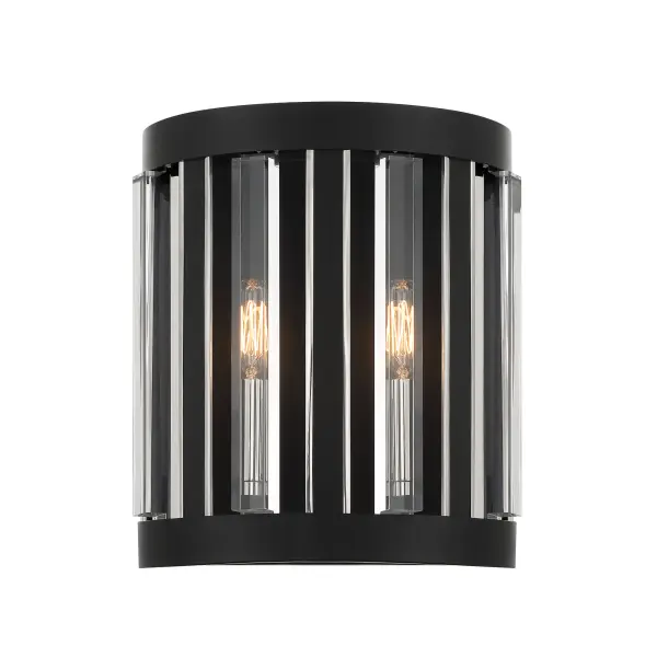 The Majestic Splendor wall sconce combines polished nickel and sand coal finishes with acrylic accents for a sophisticated contemporary look. Compact at 10.38" wide, it's perfect for bathrooms, hallways, and powder rooms. - alternate view