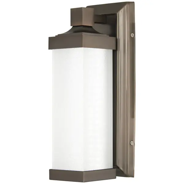 This compact wall sconce combines timeless traditional styling with modern LED efficiency. The Harvard Court Bronze finish and etched white glass create warm, diffused illumination perfect for hallways and bathrooms.
