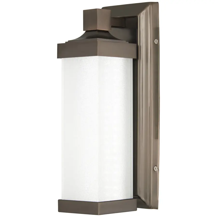Harvard Court Bronze LED Wall Sconce with Etched White Glass