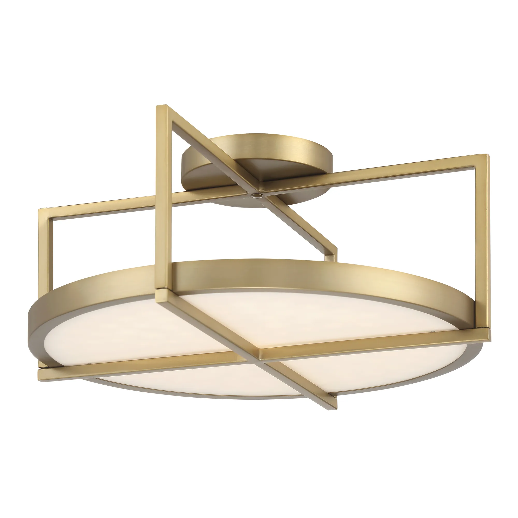 Boada 18" LED Semi Flush Mount in Soft Brass