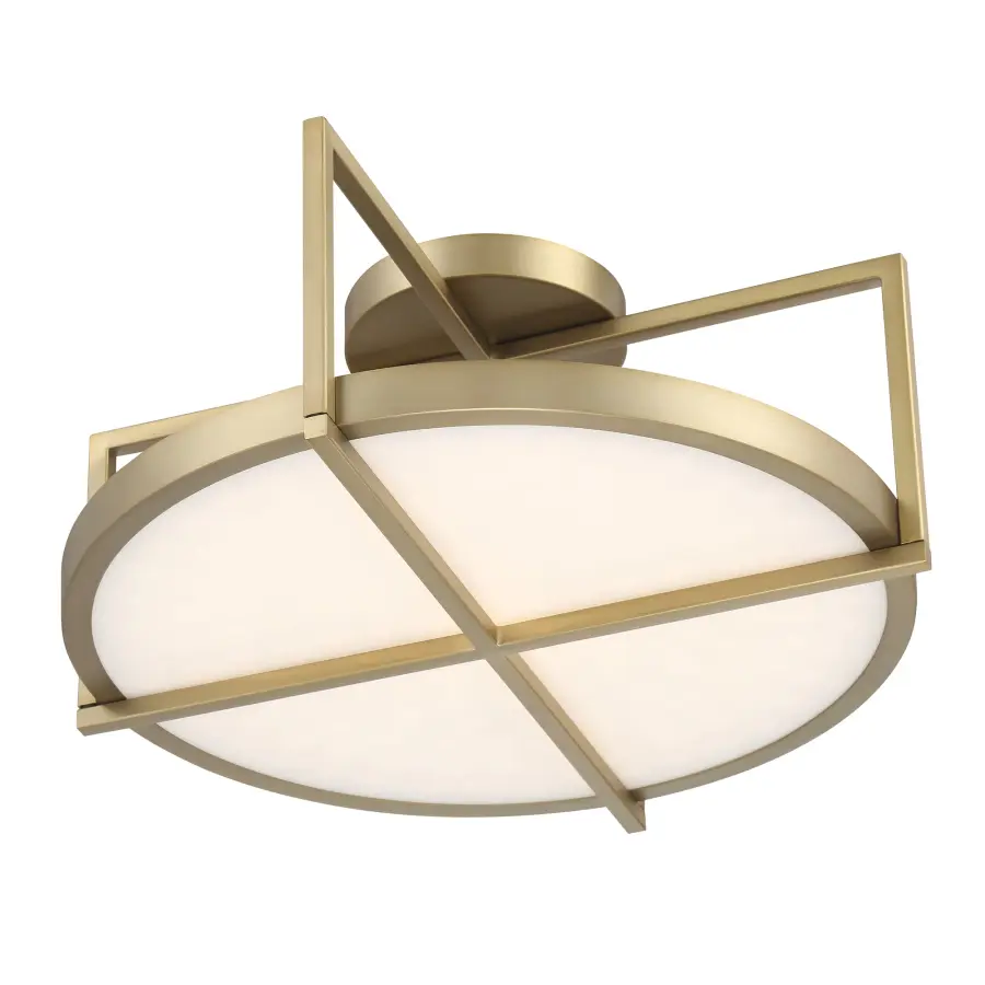 Boada 18" LED Semi Flush Mount in Soft Brass - Image 3