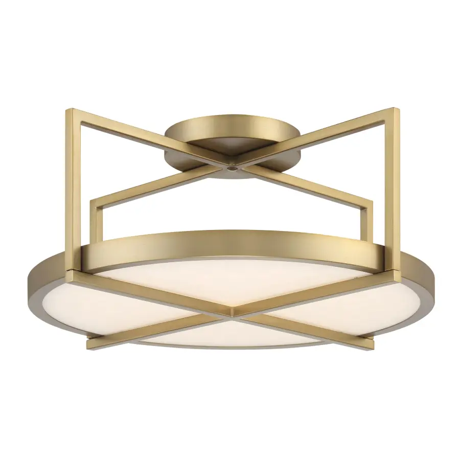 Boada 18" LED Semi Flush Mount in Soft Brass - Image 4