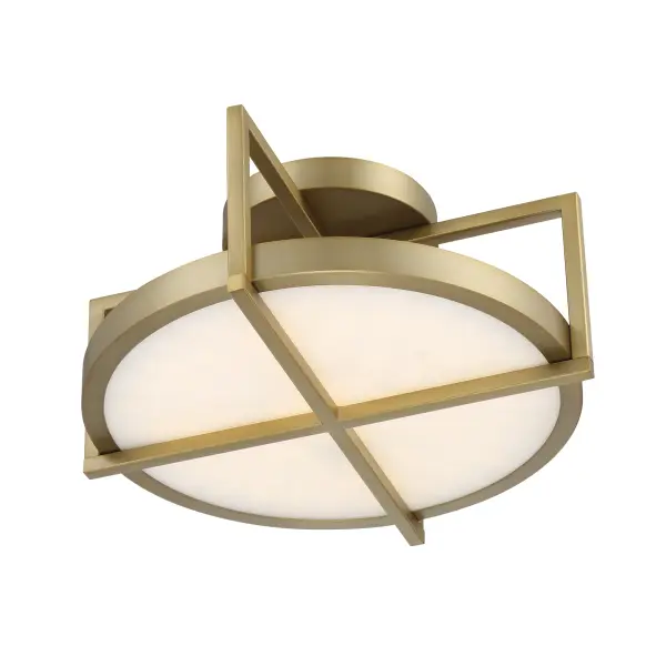 Boada 14" LED Semi Flush Mount in Soft Brass - Image 3
