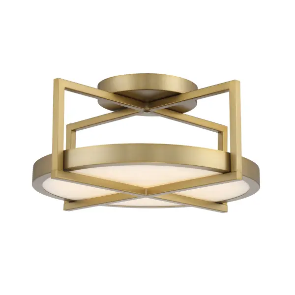 Boada 14" LED Semi Flush Mount in Soft Brass - Image 4